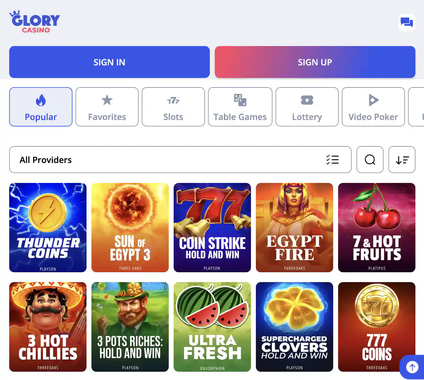Glory Casino App registration